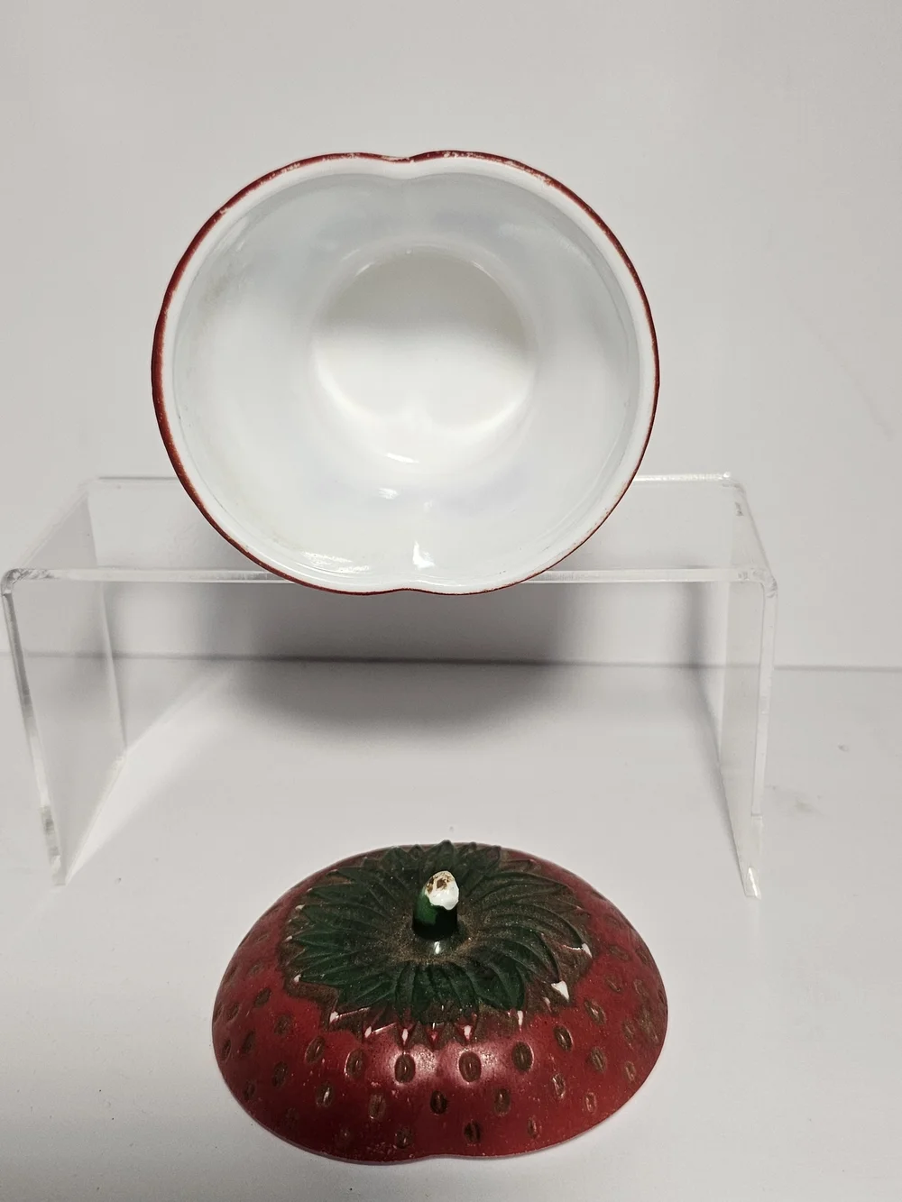 Vtg. Hazel Atlas Strawberry Jam Jelly Jar Container Pot 4